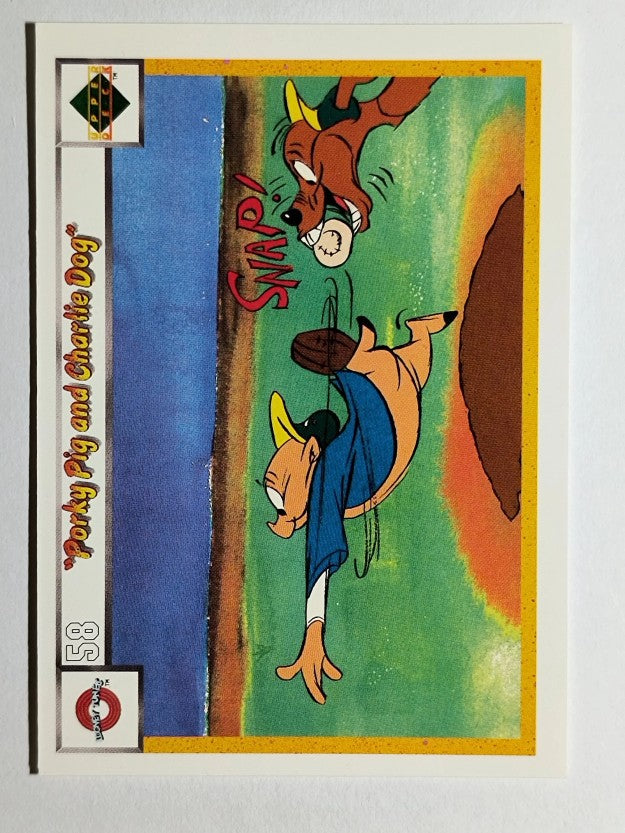 1990 Upper Deck Comic Ball #58 Porky Pig/Charlie the Dog