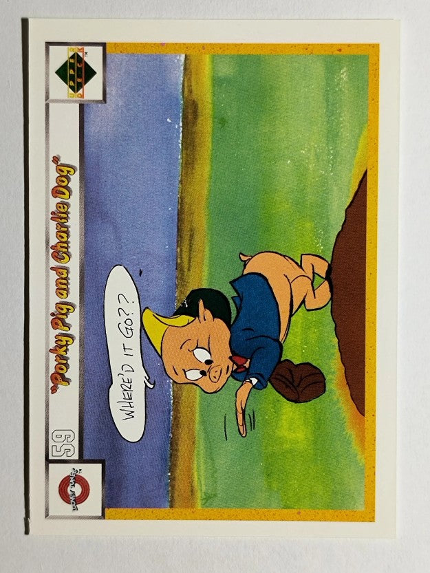 1990 Upper Deck Comic Ball #59 Porky Pig/Charlie the Dog