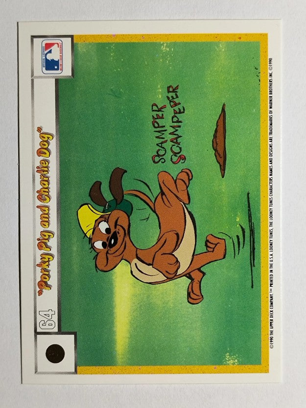 1990 Upper Deck Comic Ball #61 Porky Pig/Charlie the Dog