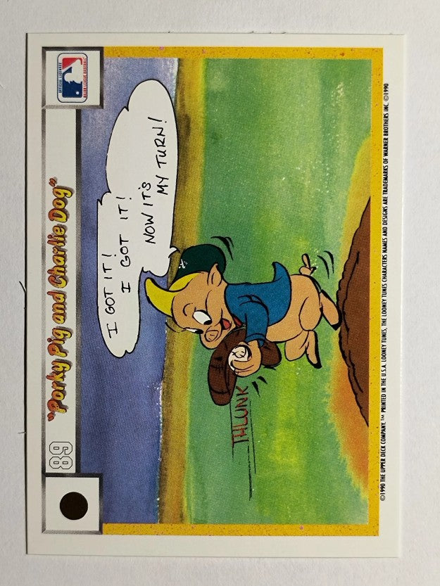 1990 Upper Deck Comic Ball #74 Porky Pig/Charlie the Dog
