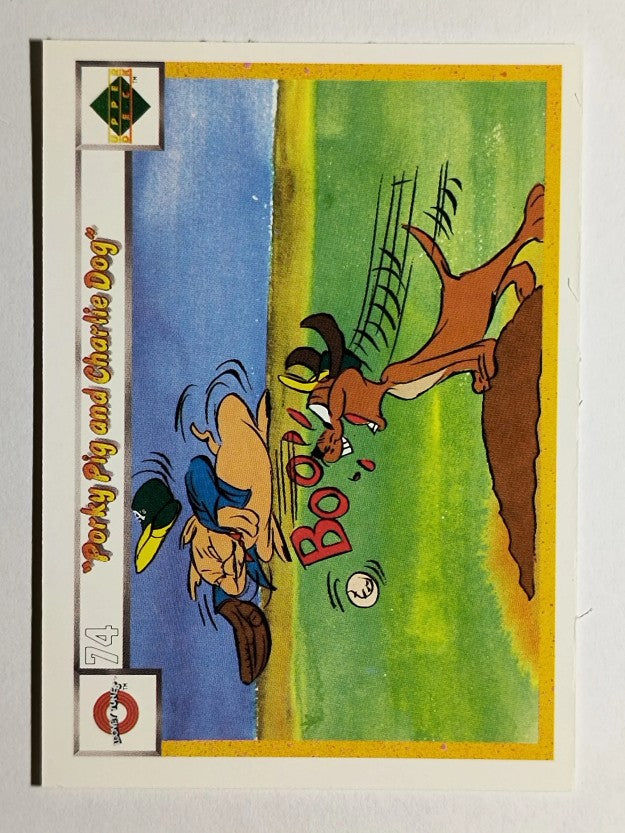 1990 Upper Deck Comic Ball #74 Porky Pig/Charlie the Dog