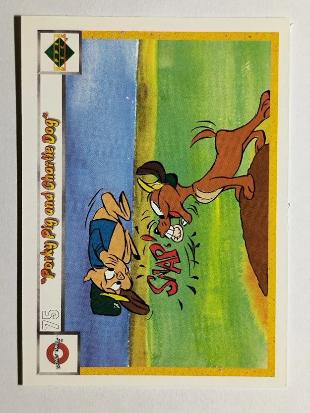 1990 Upper Deck Comic Ball #75 Porky Pig/Charlie the Dog