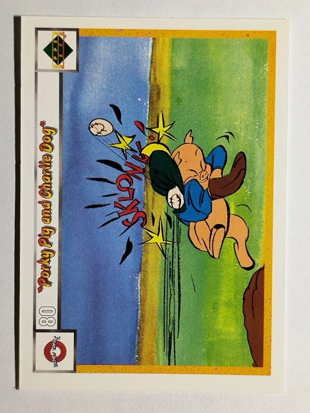 1990 Upper Deck Comic Ball #80 Porky Pig/Charlie the Dog