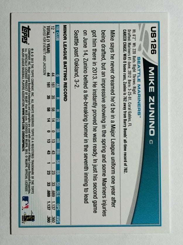 2013 Topps Update #US126 Mike Zunino RC