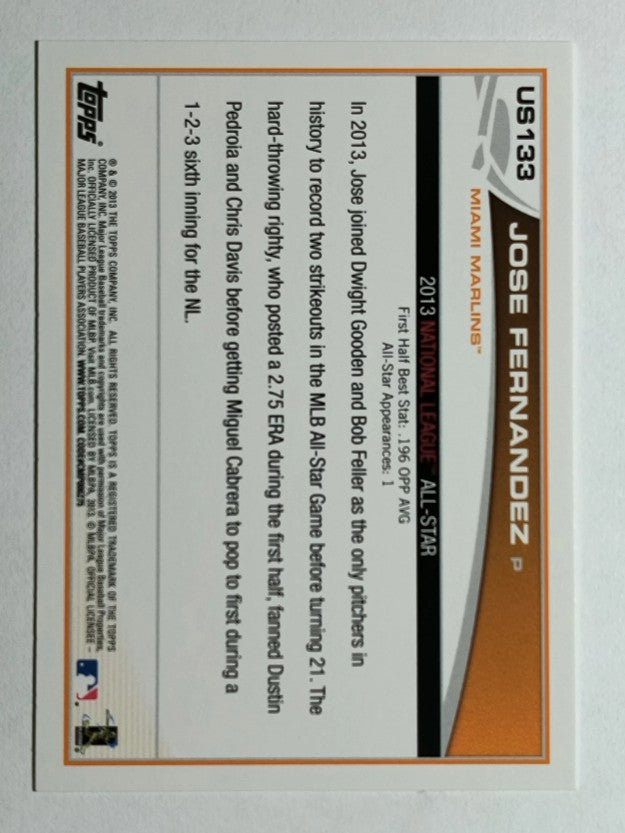 2013 Topps Update #US133 Jose Fernandez