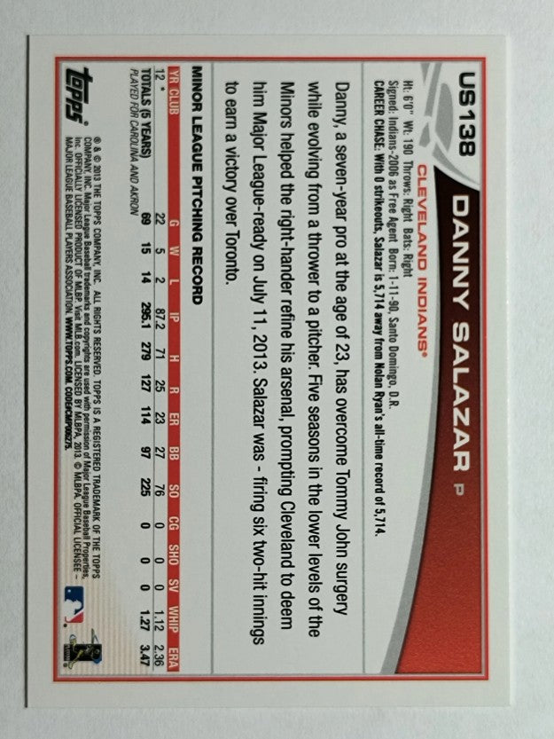 2013 Topps Update #US138 Danny Salazar RC