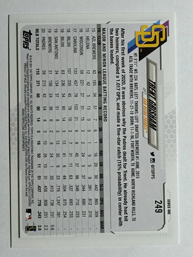 2021 Topps #249 Trent Grisham FS