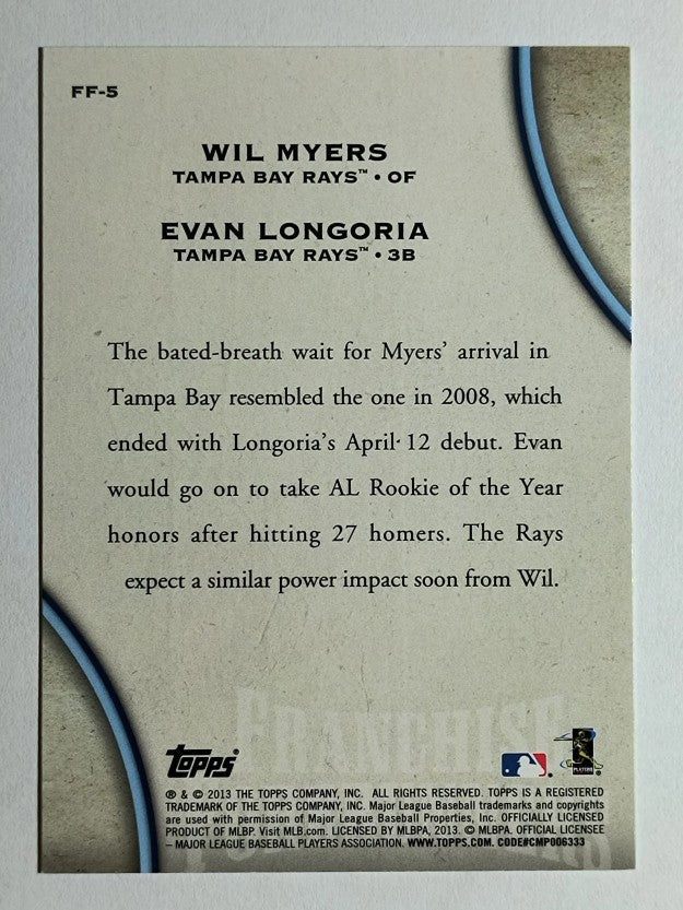 2013 Topps Update Franchise Forerunners #5 Evan Longoria/Wil Myers