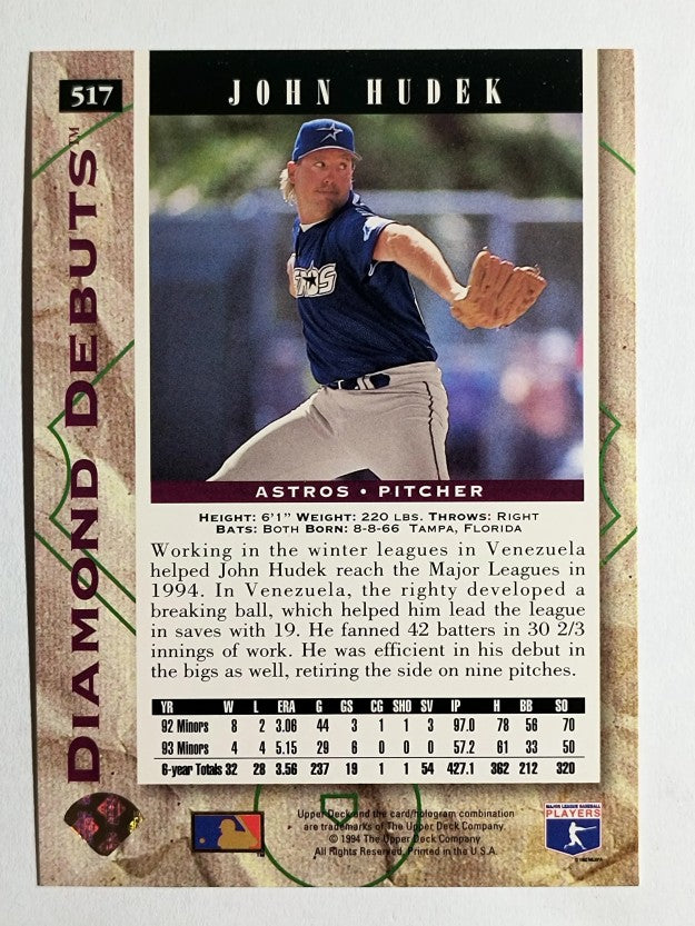 1994 Upper Deck #517 John Hudek RC