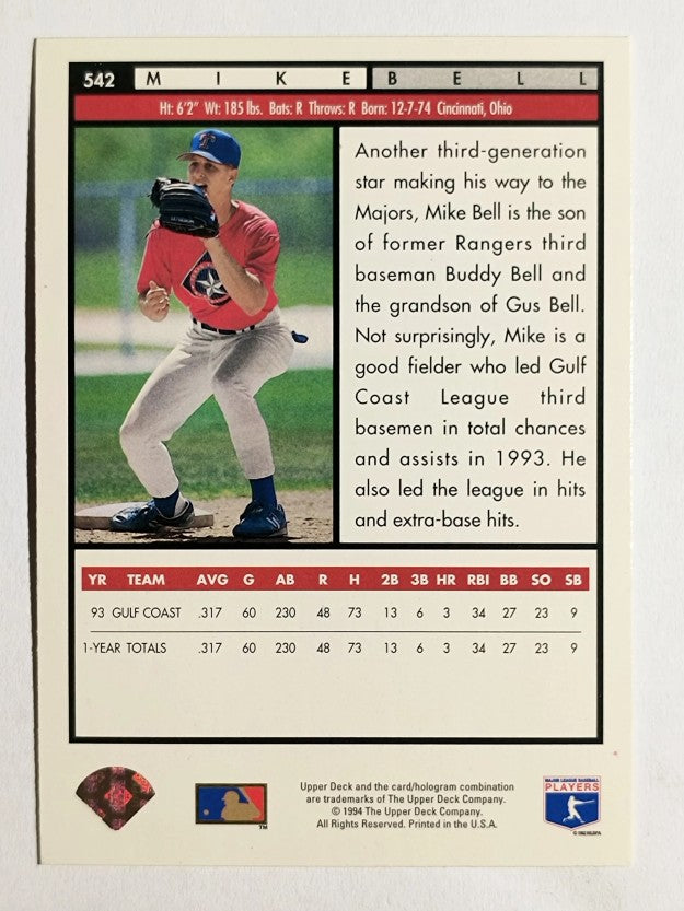 1994 Upper Deck #542 Mike Bell RC