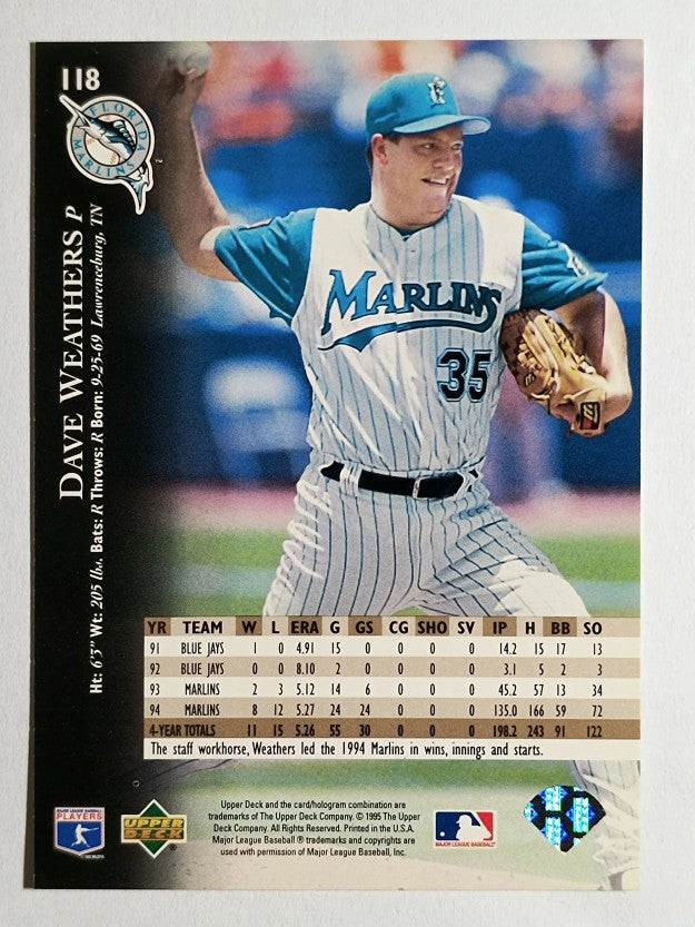 1995 Upper Deck #118 Dave Weathers