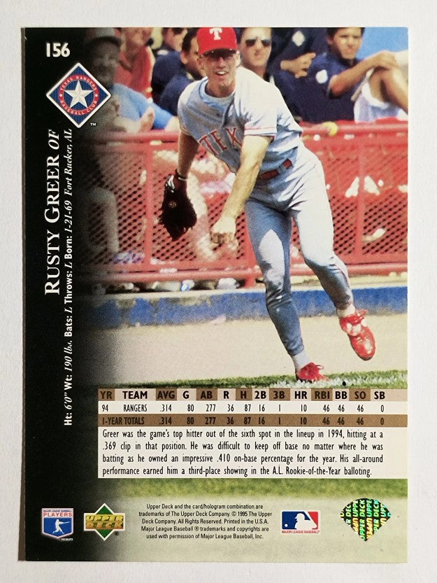 1995 Upper Deck #156 Rusty Greer