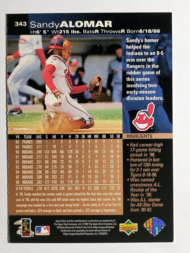 1997 Upper Deck #343 Sandy Alomar Jr.