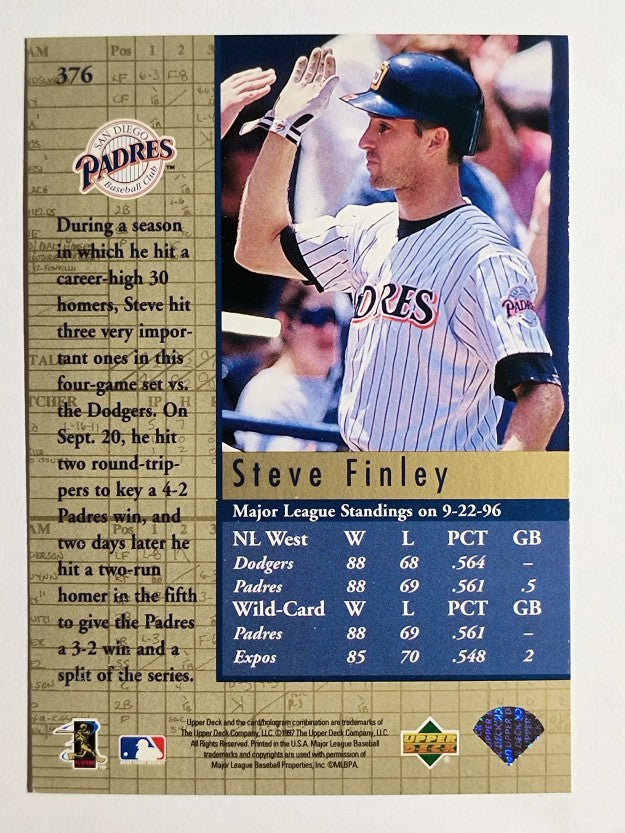 1997 Upper Deck #376A Steve Finley CF