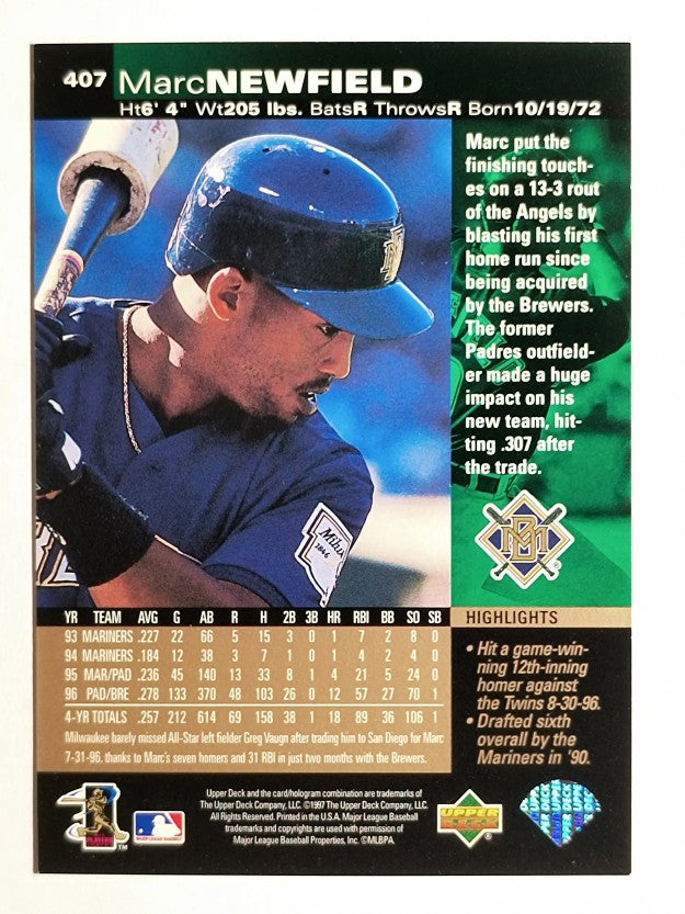 1997 Upper Deck #407 Marc Newfield
