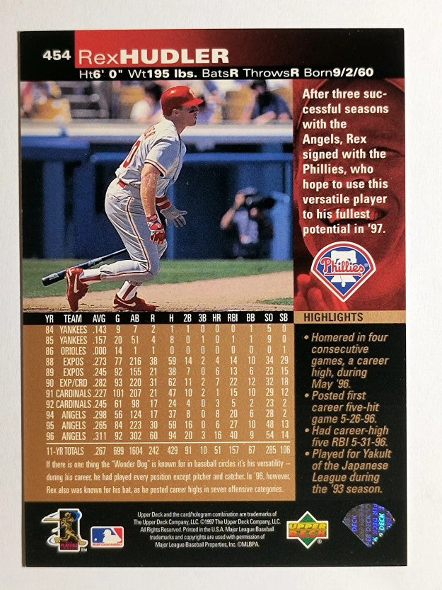 1997 Upper Deck #454 Rex Hudler