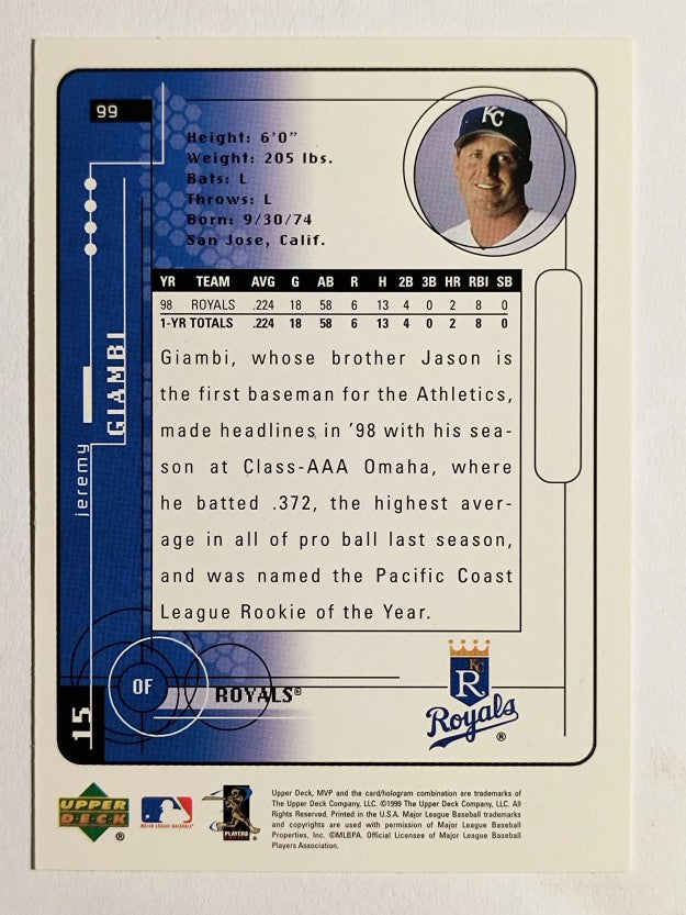 1999 Upper Deck MVP #99 Jeremy Giambi