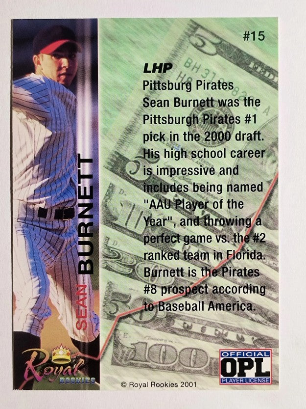 2001 Royal Rookies Futures #15 Sean Burnett