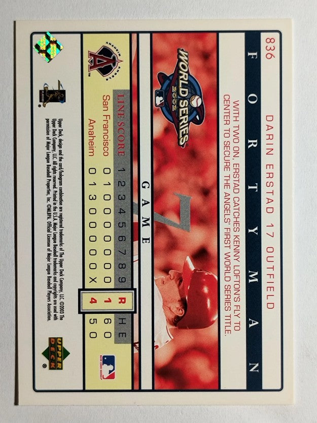 2003 Upper Deck 40-Man #836 Darin Erstad 02 WS