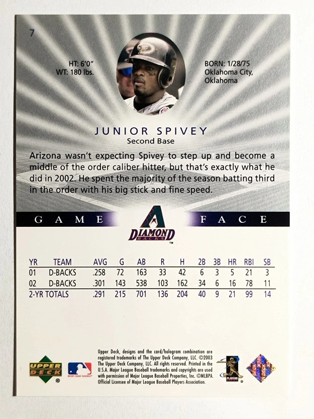 2003 Upper Deck Game Face #7 Junior Spivey