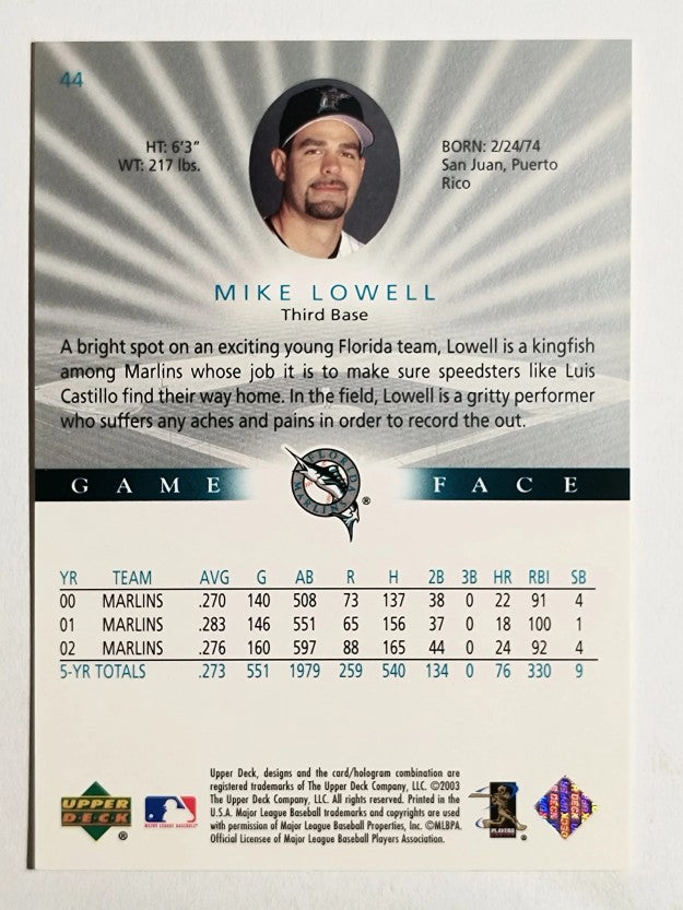 2003 Upper Deck Game Face #44 Mike Lowell