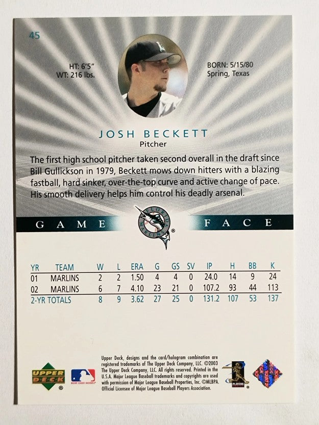 2003 Upper Deck Game Face #45 Josh Beckett