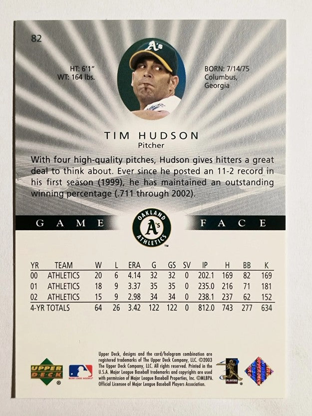 2003 Upper Deck Game Face #82 Tim Hudson