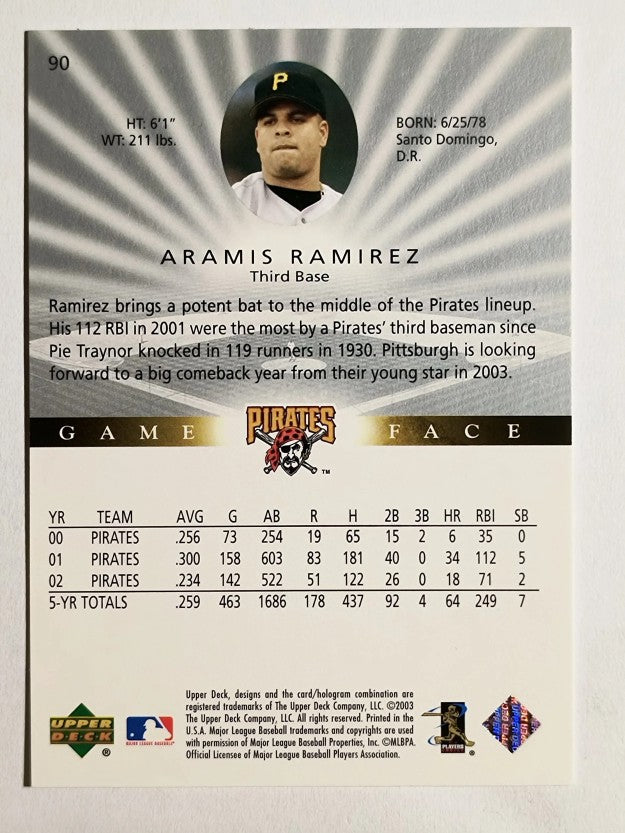 2003 Upper Deck Game Face #90 Aramis Ramirez