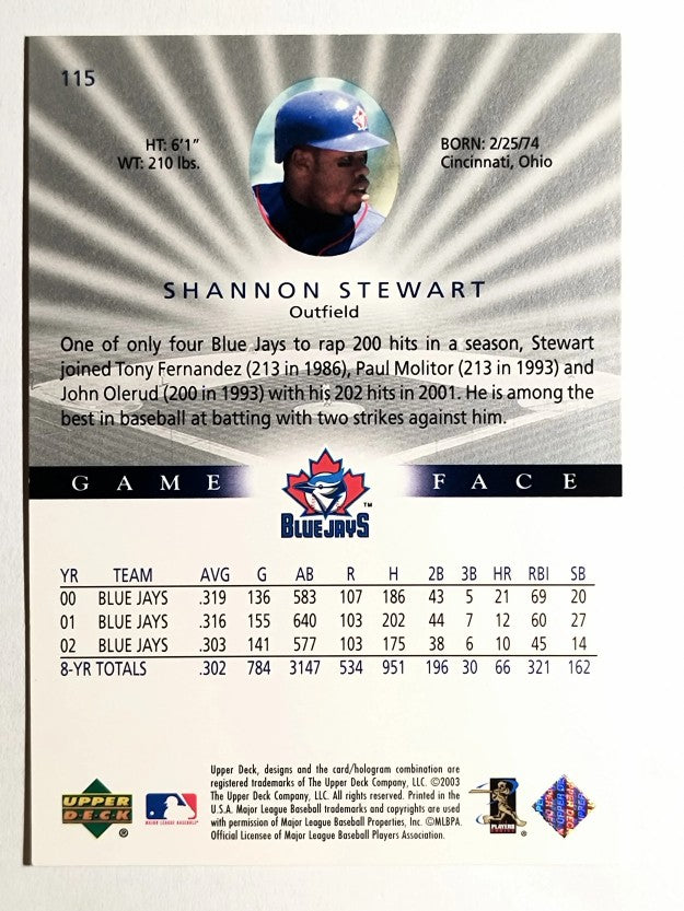 2003 Upper Deck Game Face #115 Shannon Stewart