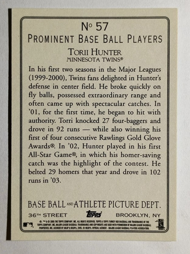 2005 Topps Turkey Red #57 Torii Hunter