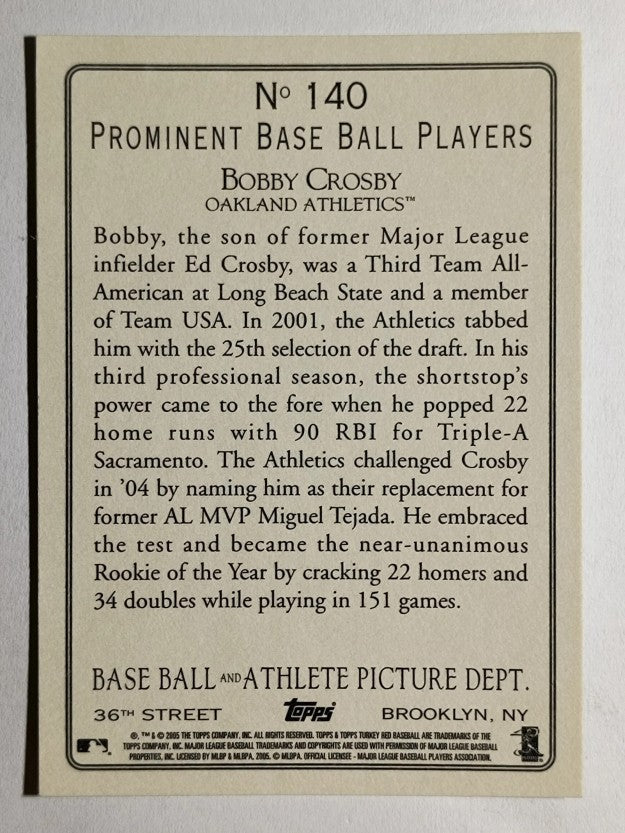 2005 Topps Turkey Red #140 Bobby Crosby