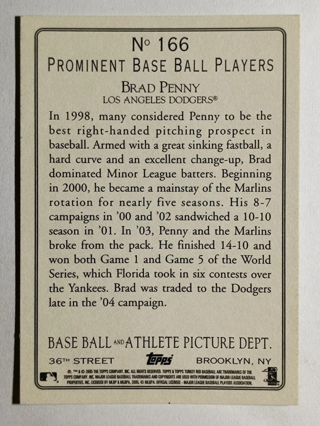 2005 Topps Turkey Red #166 Brad Penny