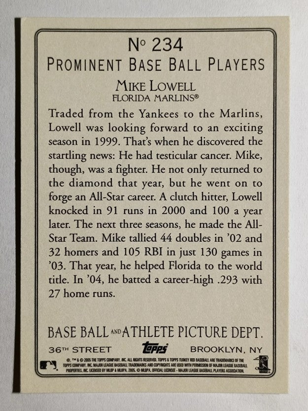 2005 Topps Turkey Red #234 Mike Lowell