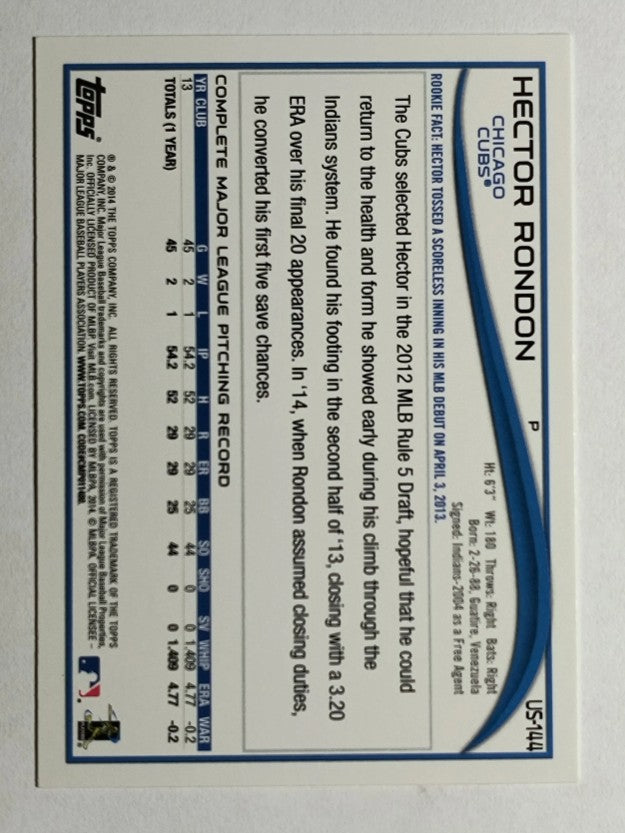 2014 Topps Update #US144 Hector Rondon RC