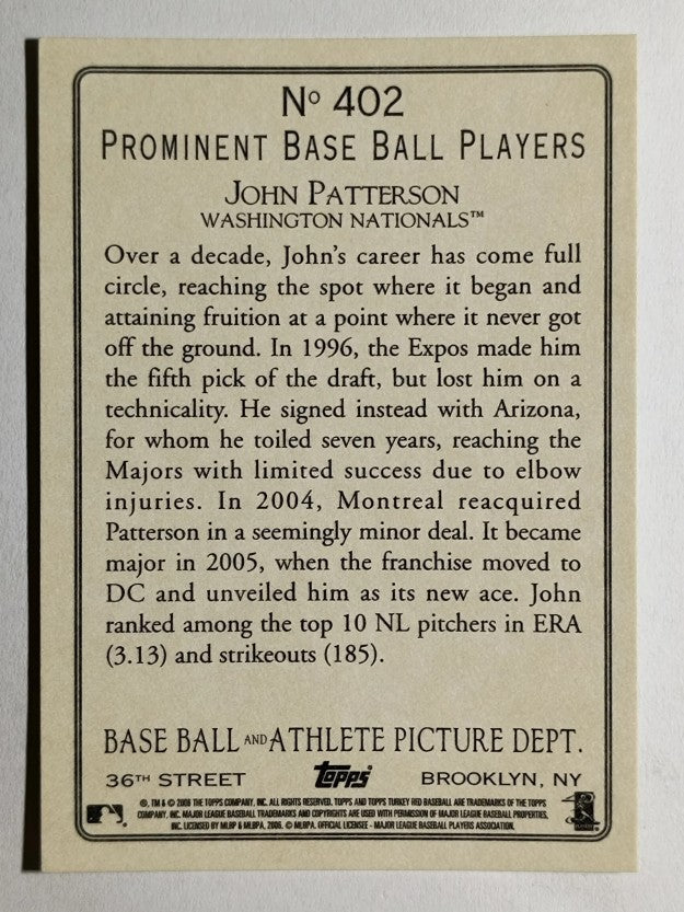 2006 Topps Turkey Red #402 John Patterson