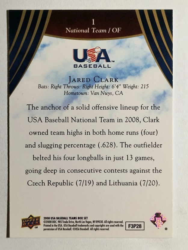 2008-09 USA Baseball #1 Jared Clark