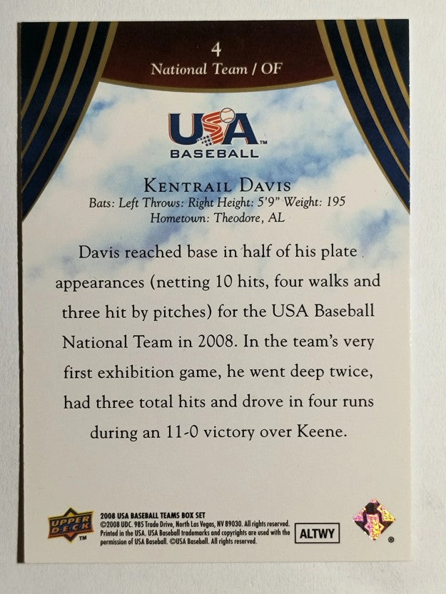 2008-09 USA Baseball #4 Kentrail Davis