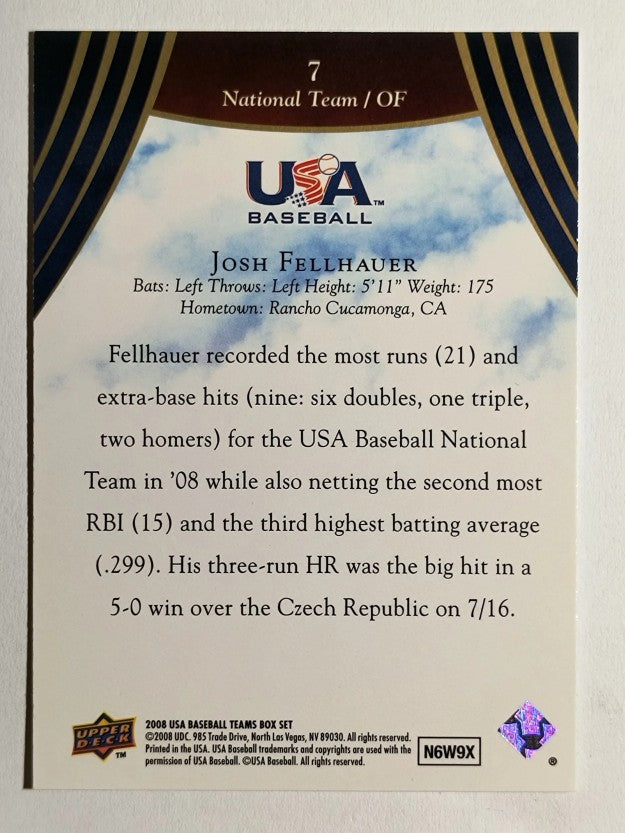 2008-09 USA Baseball #7 Josh Fellhauer