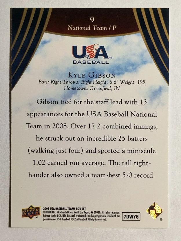 2008-09 USA Baseball #9 Kyle Gibson