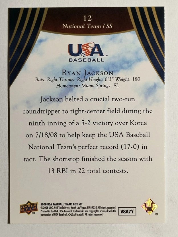 2008-09 USA Baseball #12 Ryan Jackson