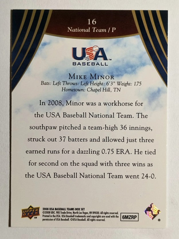 2008-09 USA Baseball #16 Mike Minor
