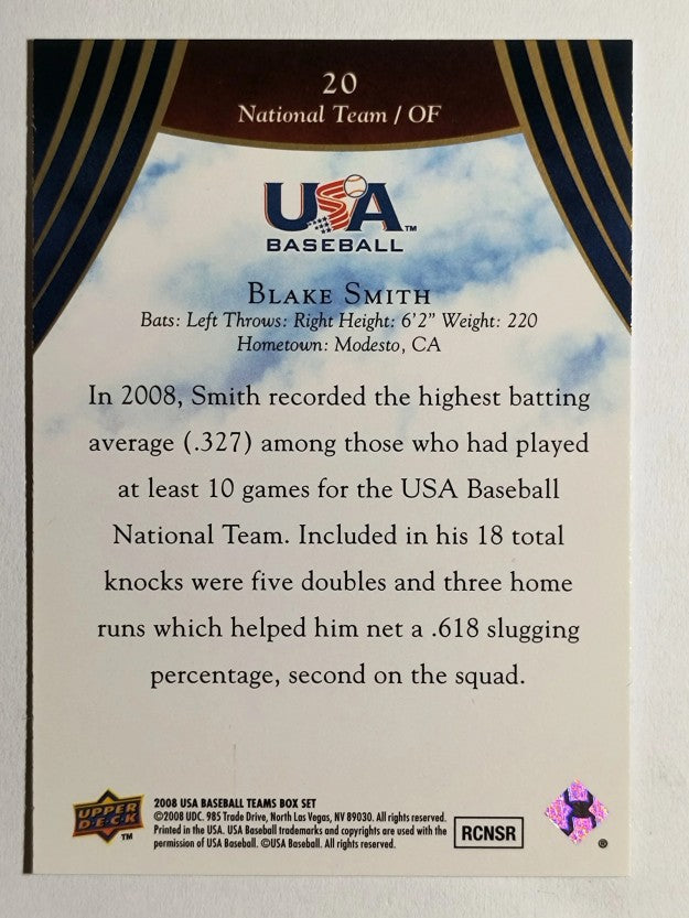 2008-09 USA Baseball #20 Blake Smith