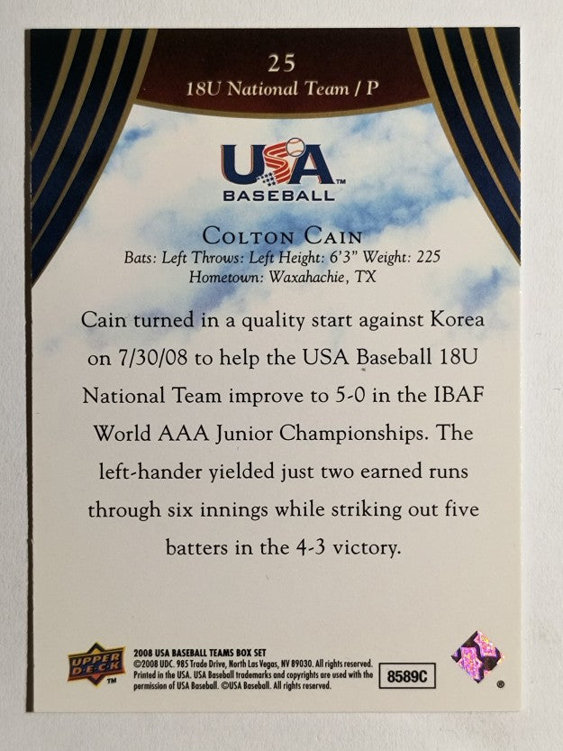 2008-09 USA Baseball #25 Colton Cain