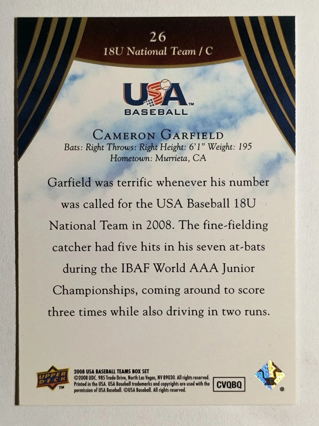 2008-09 USA Baseball #26 Cameron Garfield