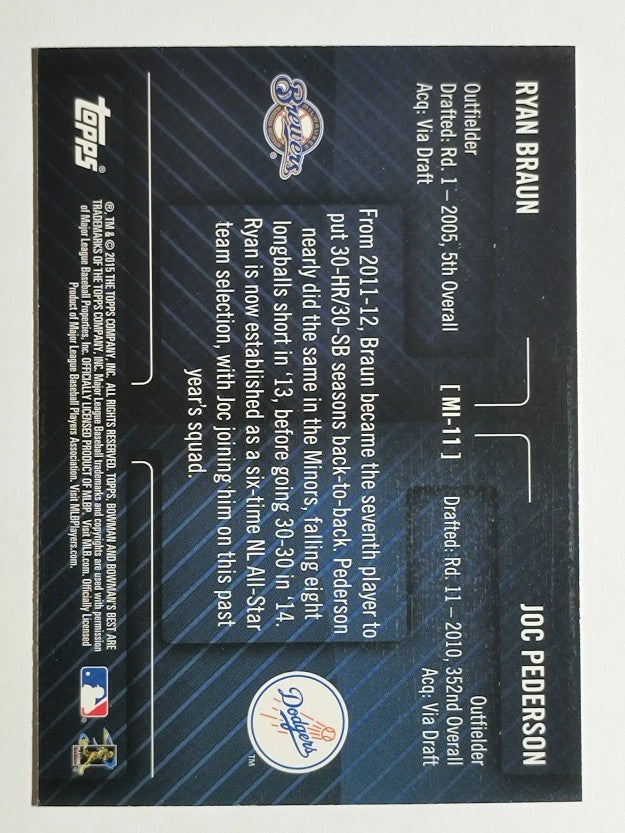 2015 Bowman's Best Mirror Image #MI11 Joc Pederson/Ryan Braun