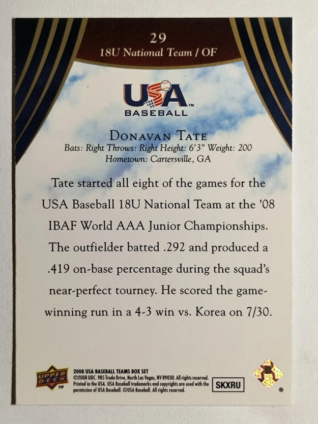 2008-09 USA Baseball #29 Donavan Tate