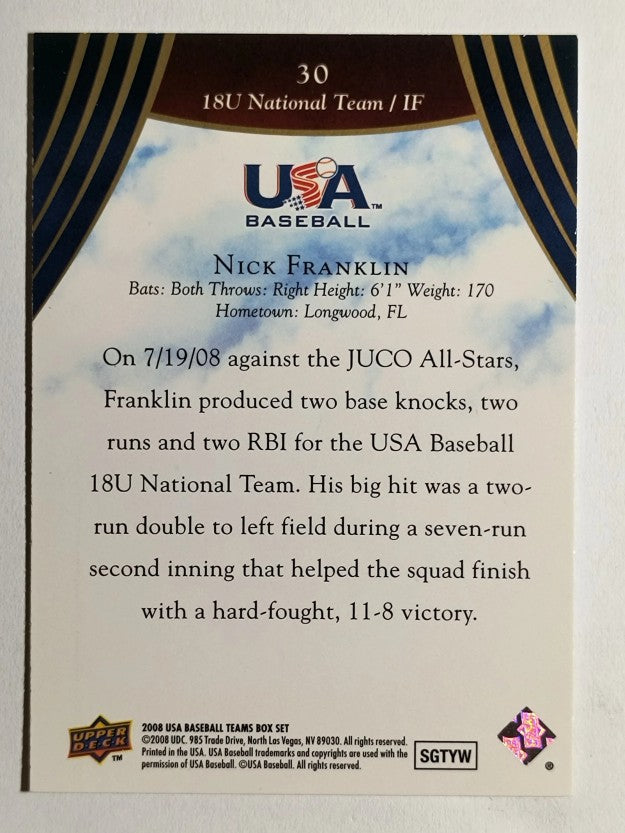 2008-09 USA Baseball #30 Nick Franklin