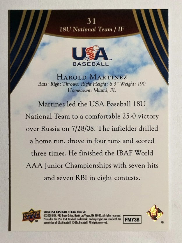 2008-09 USA Baseball #31 Harold Martinez