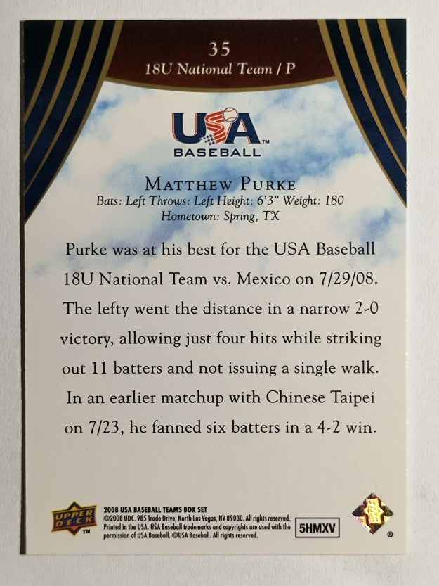 2008-09 USA Baseball #35 Matthew Purke