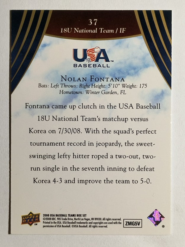 2008-09 USA Baseball #37 Nolan Fontana